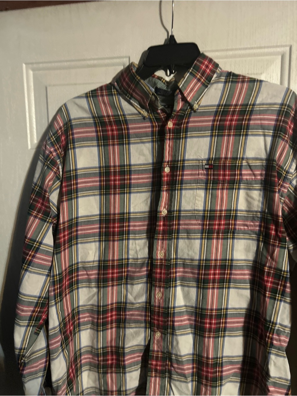 Tommy Hilfiger Men’s Large Long Sleeve Button Down Flannel Shirt Preowned